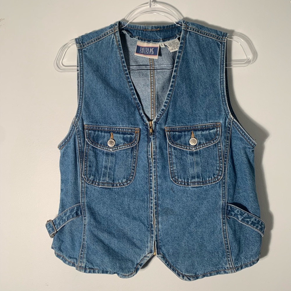 Bill‎ Blass Vintage Jean Zip Up Vest